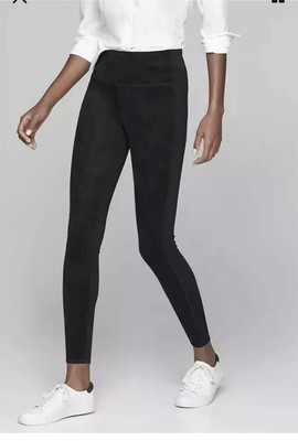 High Rise Gleam Suede Tight Leggings 
