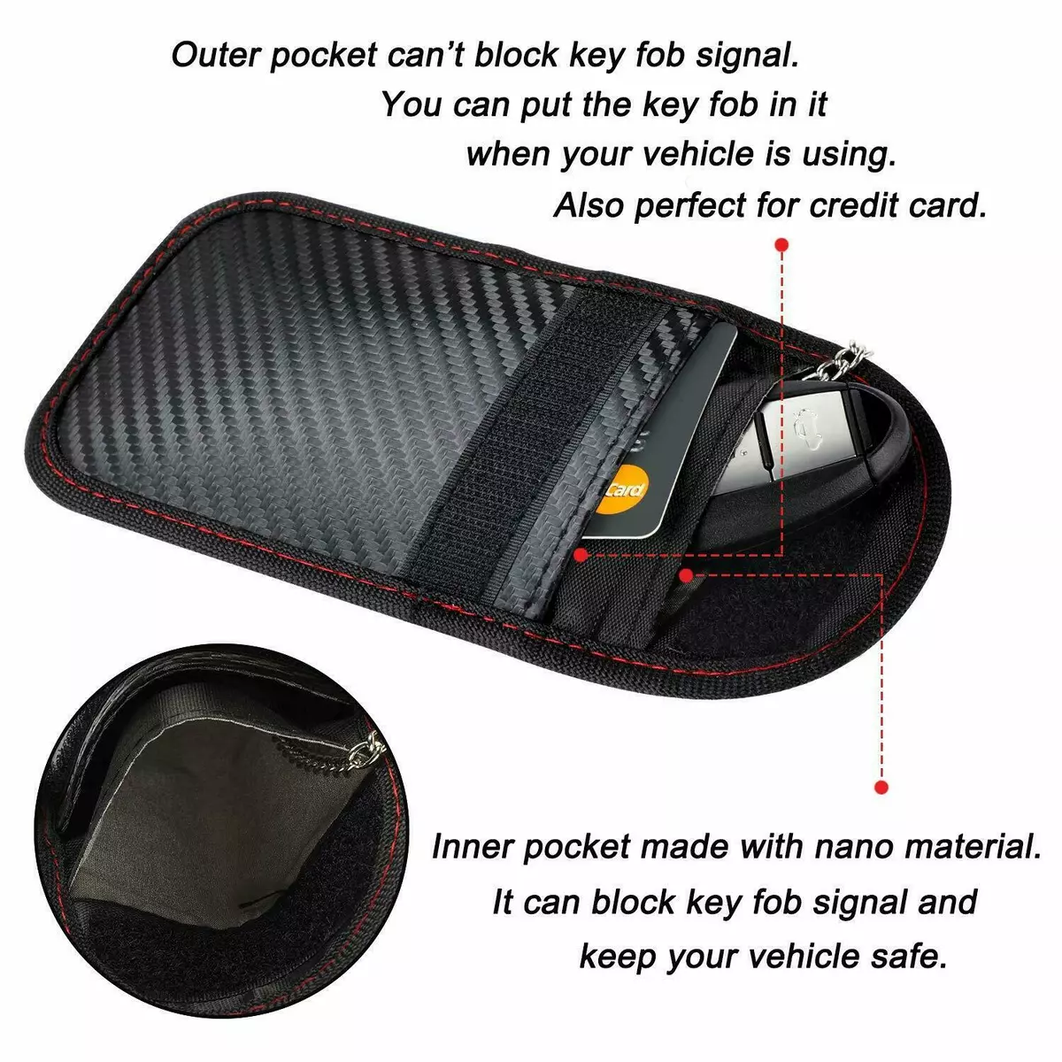 Block-R Black Car Key RFID Blocker Signal Blocking Faraday Box Cage Pr