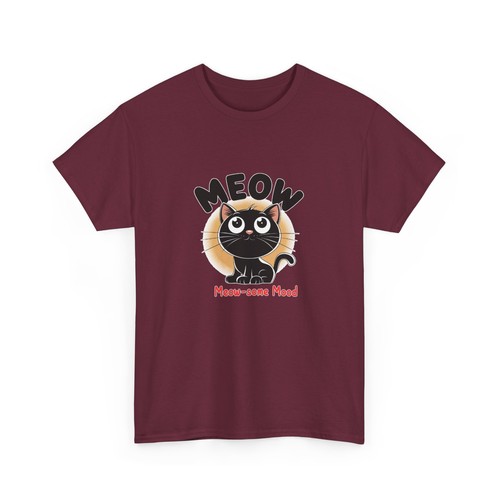Meow "Meow-some Mood" Cute Little Cat Unisex Heavy Cotton Tee - Picture 57 of 111