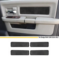 Carbon Fiber Inner ABS Door Panel Bezel Trim Cover For Dodge RAM 1500 2010-2012