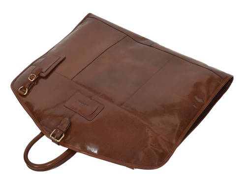 Luxury Leather Suit Carrier Bag Chestnut Suiter Case Dress Garment Travel Cover - Picture 11 of 11