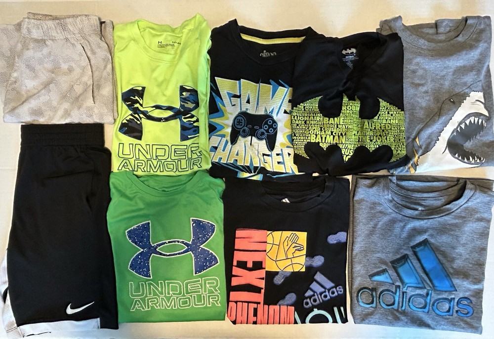 Boys Summer Clothes Lot - Youth Size Large Shorts & Shirts - Nike Under Armour