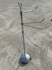 Vintage Chrome Metal Towel Bar Hanger Floor Stand Swing Arm MCM NL