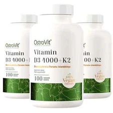 VITAMIN D3 4000 + K2 - 100-800 Tabs - support immune system and muscle function