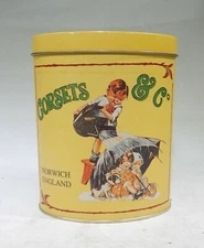 Keller Charles Corsets & Co Norwich England Oval Yellow Tin Children Umbrella MM