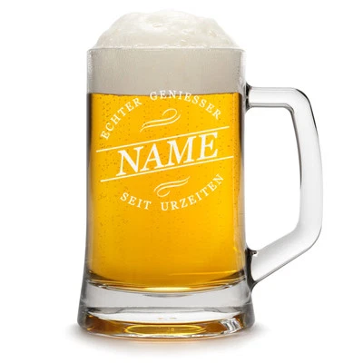 Chope à Bière 0,5L 0,3L Pot avec Gravure Verre de Personnalisé Homme Cadeau - Photo 1/3