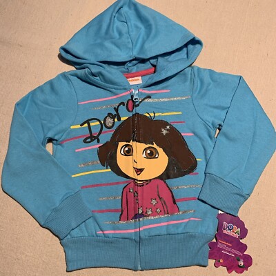 Dora Baby Girl Toddler Hoodie Hooded Zip Sweatshirt T Shirt 2T 5T
