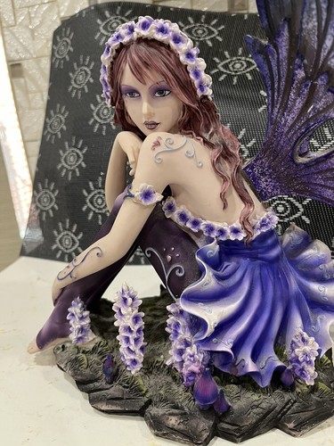 Grande Figurine Fée Statue 10"" Assise - Photo 2/8