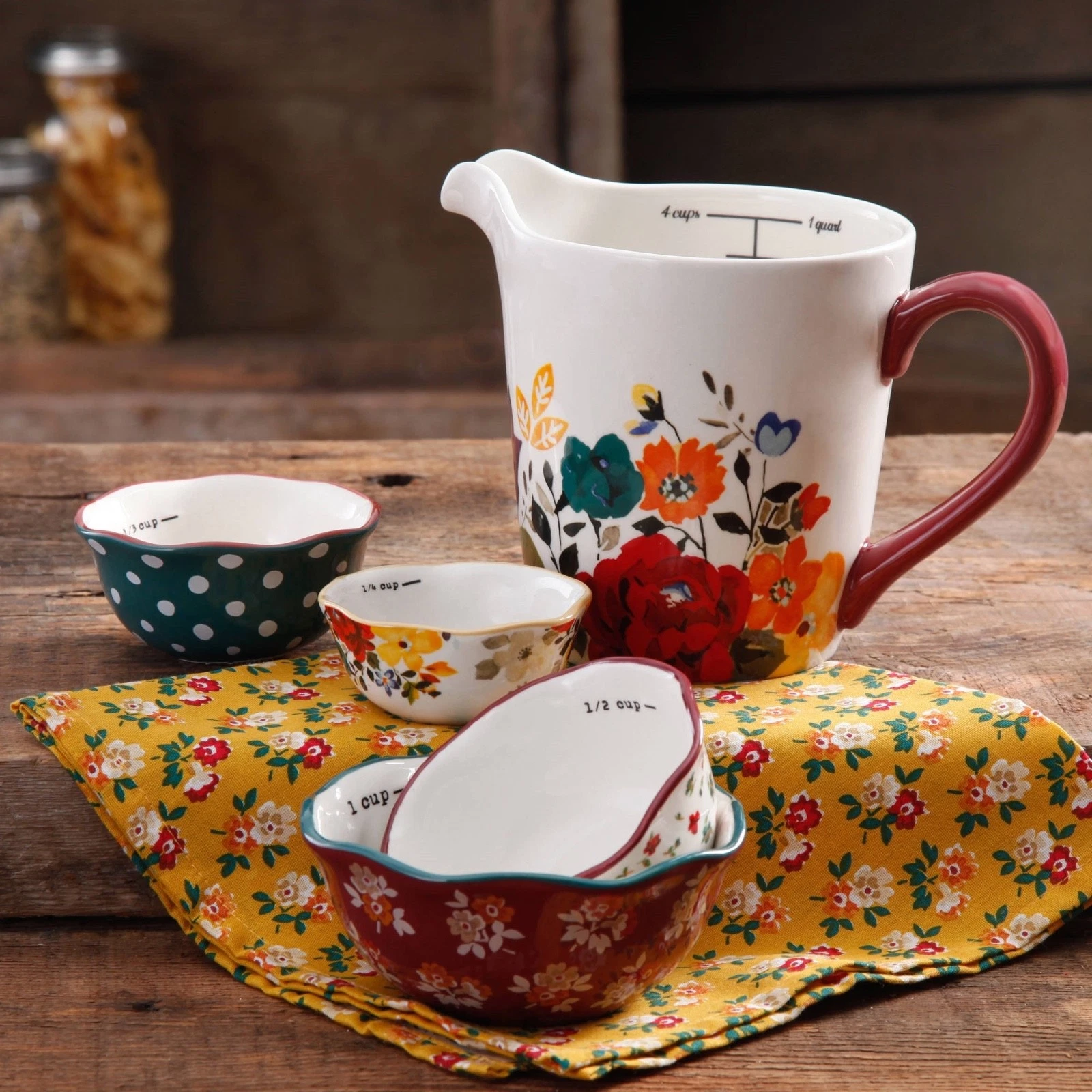 The Pioneer Woman 5-Piece Prep Set Autumn Harvest / Fall Flowers - NEW!