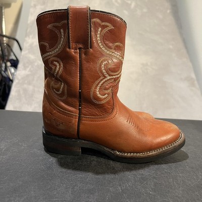Rio Grande Western Boots Youth Size 1.5Y Brown Leather Cowboy Riding Kids