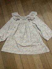 Zara Girls White Floral Smocked Dress Ruffle Sleeve Size 4T 5T Spring Summer