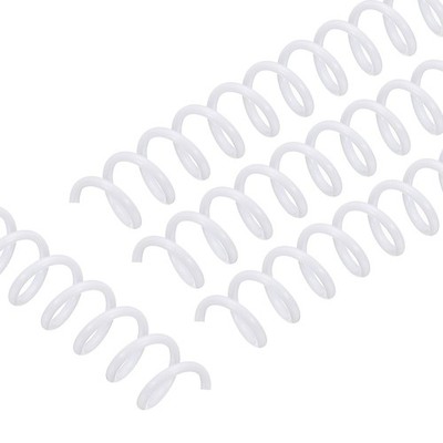 20-Pack 10mm 3/8'' Plastic Spiral Binding Coils 50-Sheet Capacity White
