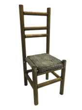 Sedia Impagliata in Legno Cm 20/24h per Pastori Alti Cm30/45 Scenografia Presepe