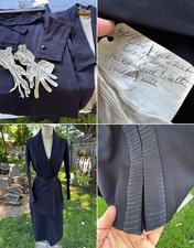 Antique Victorian Edwardian Walking Suit Jacket Skirt Set Wool 1910s