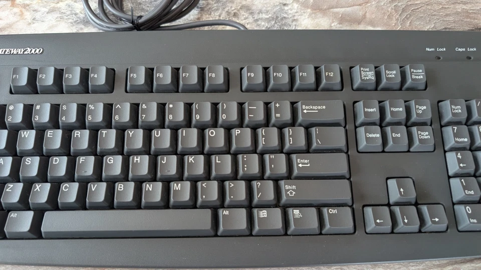 Vintage Gateway 2000 Wired Clicky Keyboard Model 2196003 PS/2 6 Pin PS2 - BLACK - Image 3 of 4