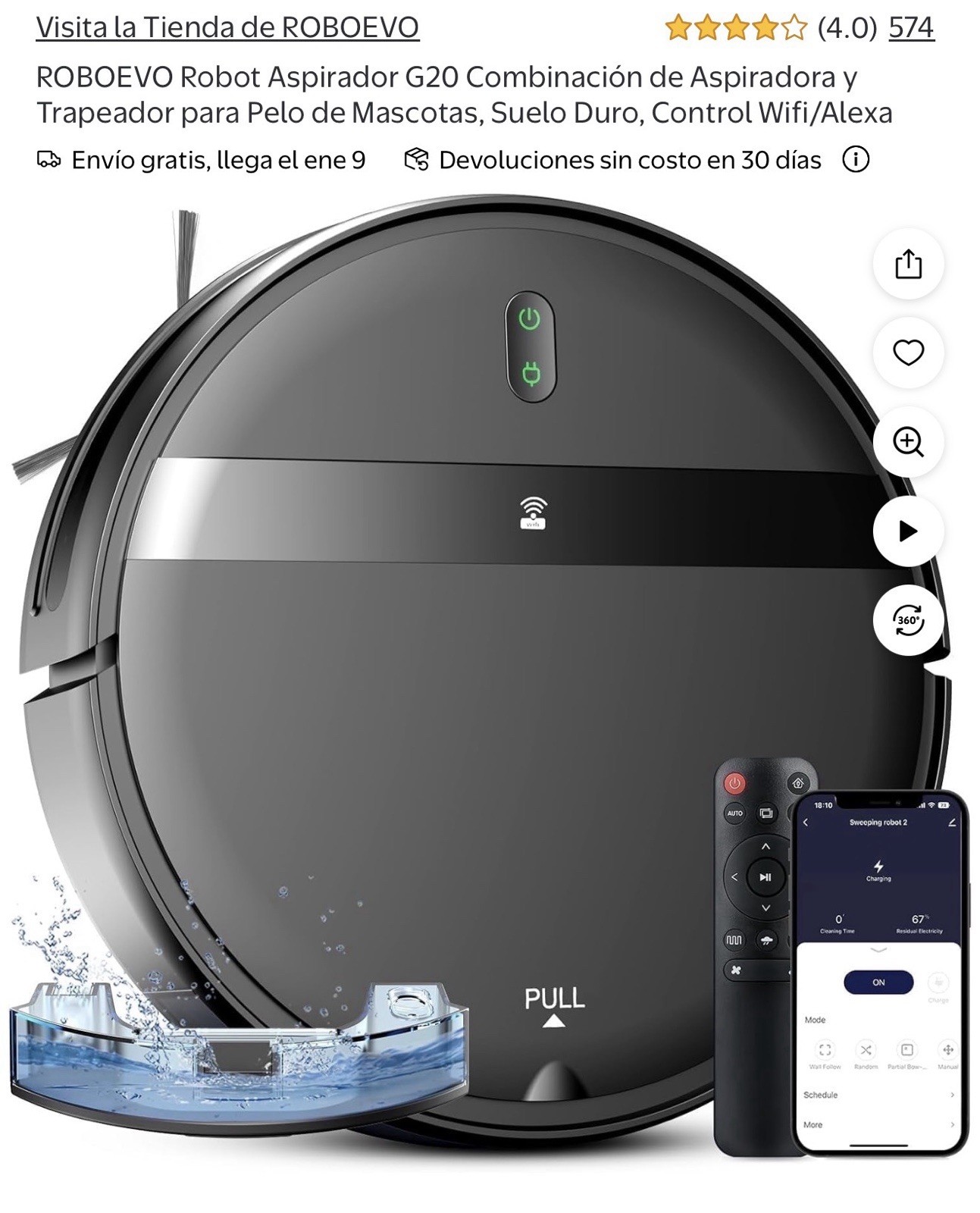 Robot Vacuum Cleaner Smart WiFi Automatic Alexa Google Compatible. 2 In 1 New-image