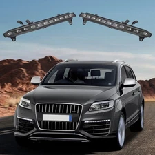 L+R Fog Lamp LED DRL Daytime Running Light Turn Signal Lamp For 06-09 Audi Q7