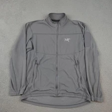 Arc'teryx Jacket Mens Small Gray Delta LT Grid Fleece Full Zip Hiking Polartec