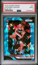 ANFERNEE SIMONS 2018 Panini Prizm 61 BLUE Cracked ICE /99 SP PSA 9 RC Rookie