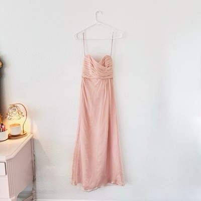 amsale pink dress Amsale Women's Pink Blush Silk Gown Dress Strapless, Full Length, Size 0  EUC
