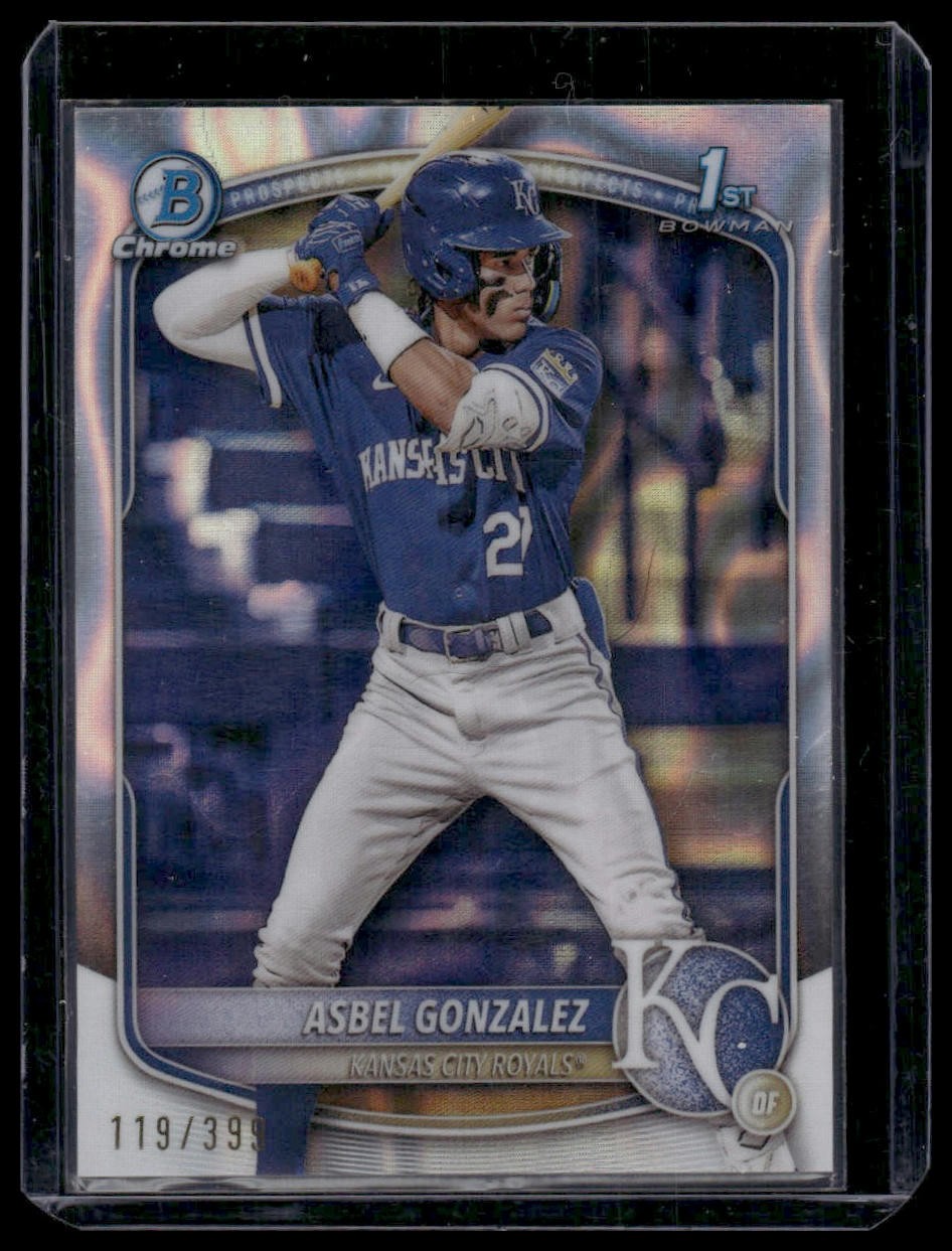 2025 Bowman #BCP-4 Asbel Gonzalez Chrome Prospects Lava Refractor #/399
