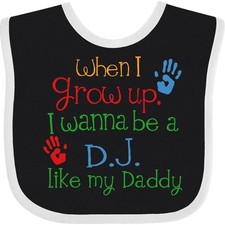 Inktastic Dj Like Daddy Baby Bib D J Childs Kids Son My Cute Occupation Apparel