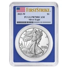 2023-W Proof $1 American Silver Eagle PCGS PR70DCAM FS Flag Label Blue Frame