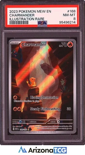 Pokemon 2023 Charmander 168/165 Illustration Rare 151 PSA 8