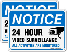 Video Surveillance Sign, All Activities Are Monitored - 2 Pack - 7 X 10 Inches R