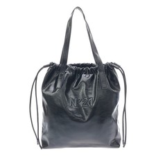 N°21 BORSA TOTE BAG NUMERO VENTUNO LOGO VERNICE GOFFRATA NERA usata MESC-0