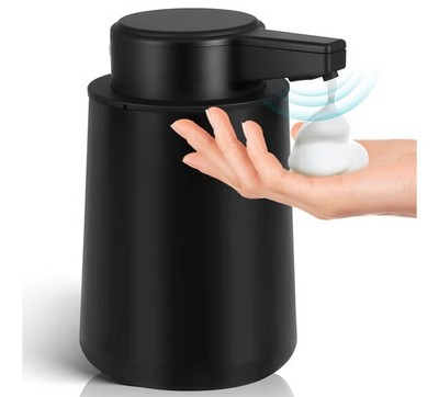 Phneems Automatic Soap Dispenser Foaming Touchless: 9oz Plastic Black Modern￼