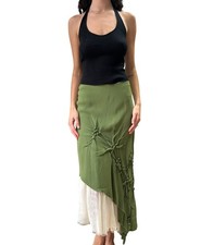 VINTAGE JEAN PAUL GAULTIER JPG Mesh Asymmetrical Skirt Small S Cinching Floral