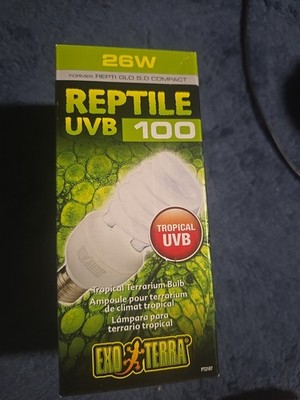 NEW Exo Terra Reptile UVB 100 Tropical Terrarium Bulb - 26 watt