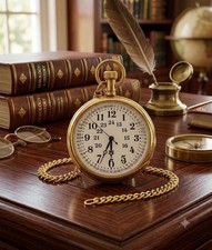 Handmade Retro Brass Pocket Watch Vintage Antique Gift w/Free Key ChainHandmade
