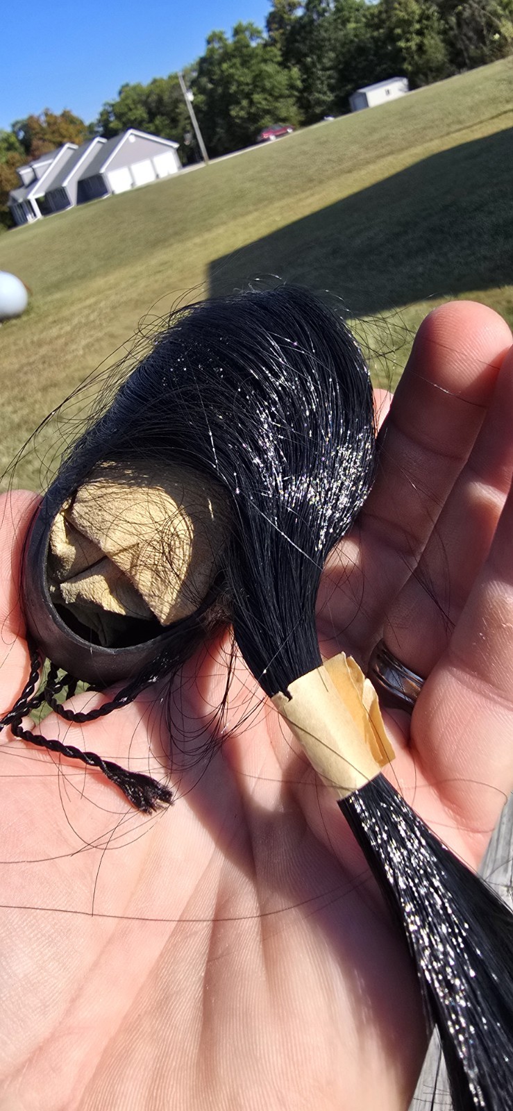 1960's SHRUNKEN HEAD With Package Jivaro Tribe Amazon  Creepy Spooky NOS 