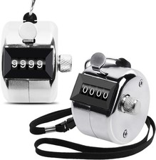 Metal Hand Counter Four-Digit Click Counter with Lanyard