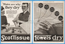 1920 Scott Paper Co Chester PA Scot Tissue Towels Restroom attendant Print Ad