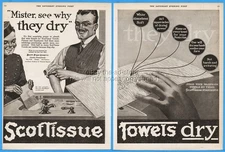 1920 Scott Paper Co Chester PA Scot Tissue Towels Restroom attendant Print Ad