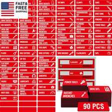 90 Pcs Magnetic Toolbox Labels 82 Pre-printed 8 Blanks Large Size Tool Chest 90 Pcs Magnetic Toolbox Labels 82 Pre-printed 8 Blanks Large Size Tool Chest