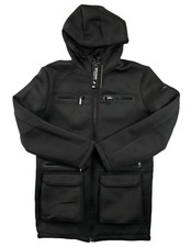 Stone Falcon Mens Jacket Coat L Full Zip Faux...