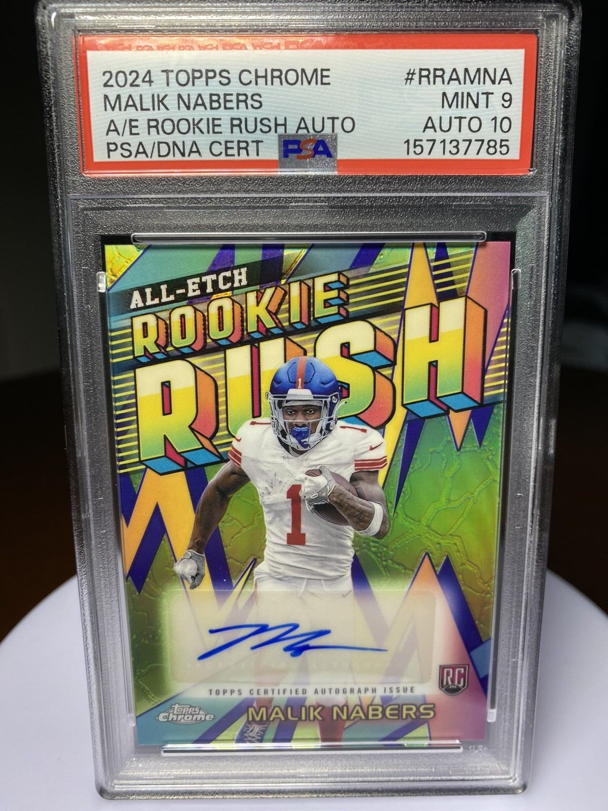 2024 Chrome All-Etch Rookie Rush Auto Malik Nabers #RRA-MNA