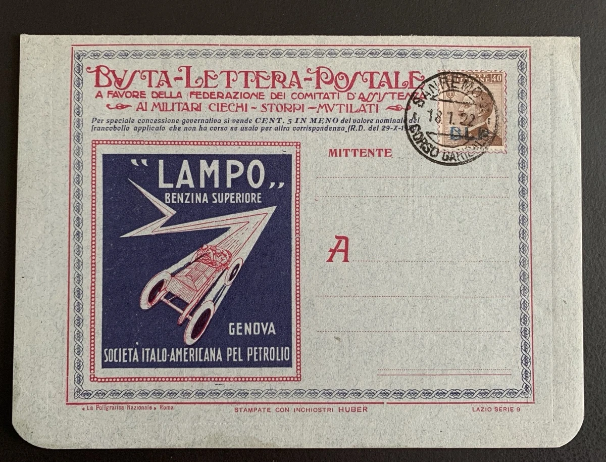 Italien: 2 Anzeigenbriefe "BUSTA-LETTERA-POSTALE", gestempelt