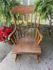 Vintage Nichols & Stone Child Rocking Chair Maple Windsor USA Mid Century