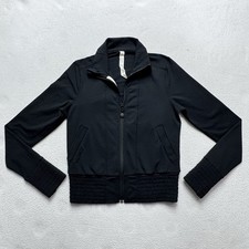 Lululemon Define Jacket Black Size 4 Smocked Hem Cuffs Full Zip Rare
