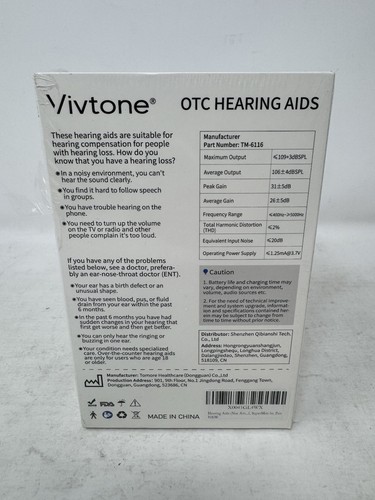 Vivtone Supermini-br Rechargeable Hearing Aids W/Charging Port - NEW Sealed Box - Picture 3 of 3