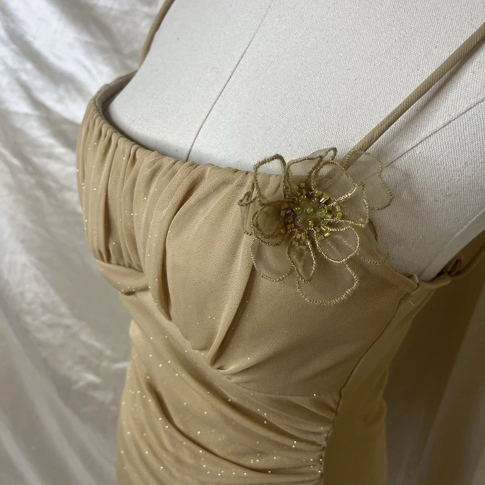 sparkly ruby rox tan & sparkly fairy dress with a flower detail size: medium - Image 4 of 4