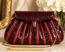 Vintage G Ramon Paris Florida Alligator Purse Made France Chain Handbag With Tag