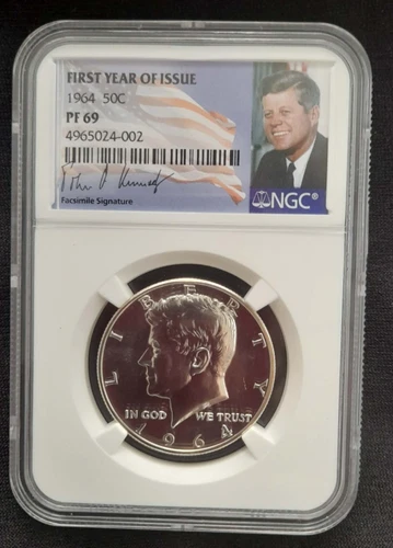 1964 Kennedy Silver Half Dollar Proof PF69 NGC (First Year of Issue)