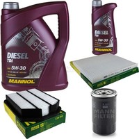 Motor-ÖL 6L Mannol Diesel Tdi 5W-30+MANN-FILTER FüR Kia Carens Iii Un 2.0 Crdi