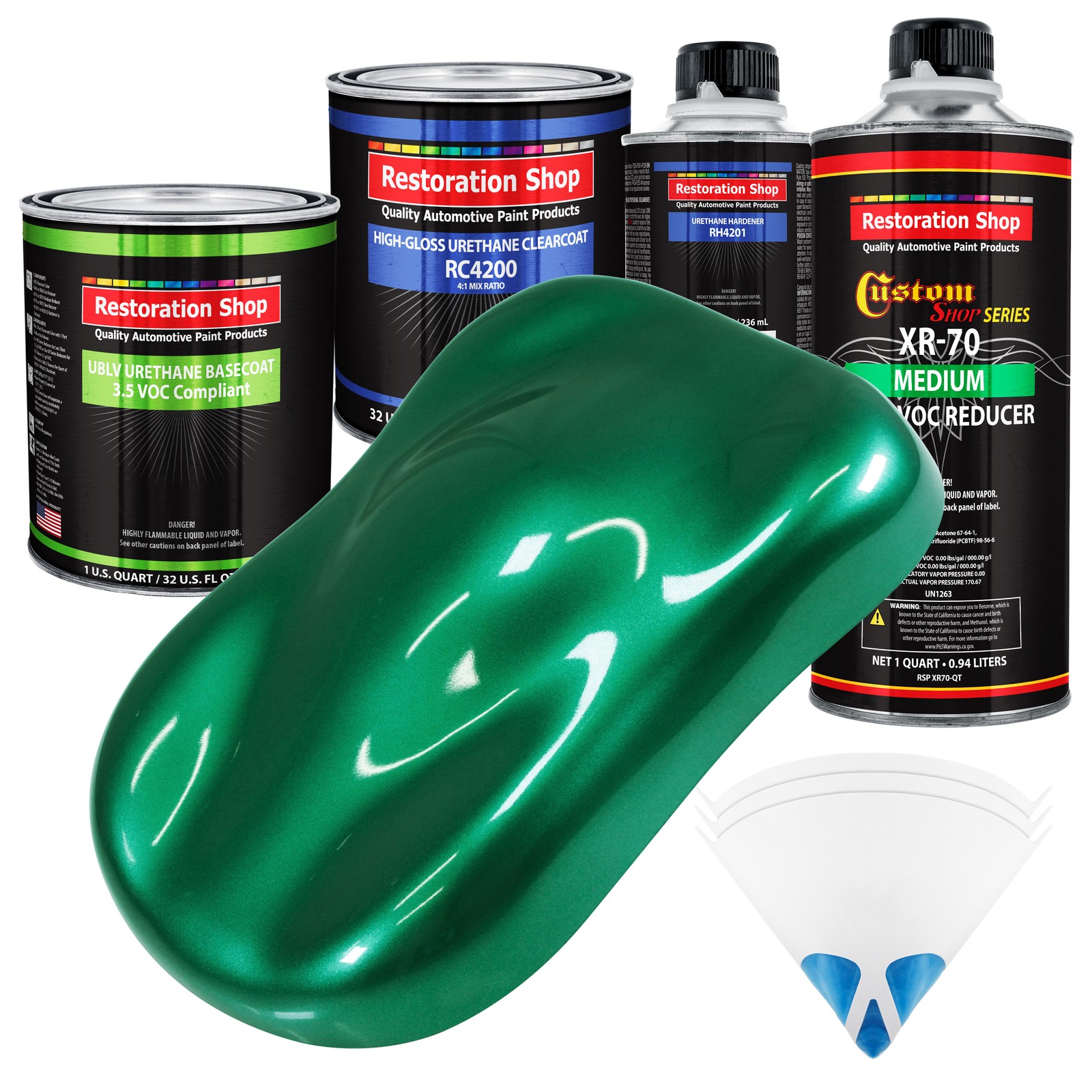 Rally Green Metallic Low VOC Urethane Basecoat Auto Paint Kit